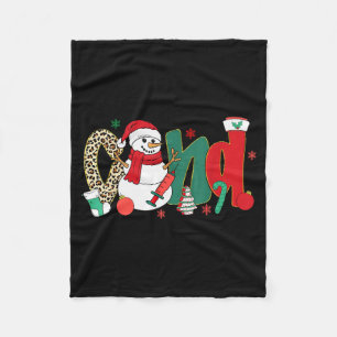 Cna Nurse Snowman Merry Christmas Leopard Snowmies Fleece Blanket