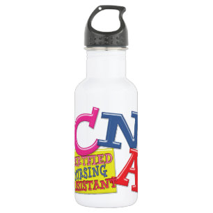 CNA WHIMSICAL LETTERS  CERTIFIED NURSING ASSISTANT 532 ML WATER BOTTLE