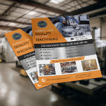CNC Machining Company Yellow | Gold Flyer<br><div class="desc">Manufacturing businesses are always searching for top-quality CNC machining services. Introduce your Precision Machining Solutions to potential customers with this fully customisable flyer.  Great way to advertise at trade shows and meetings with customers.  All text,  logo and pictures are 100% customisable. 

By 1Bizchoice (rights reserved).</div>