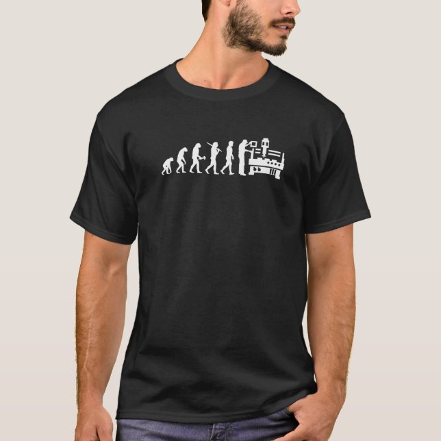 CNC Operator Evolution CNC Machinist T-Shirt (Front)