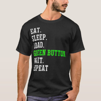 CNC Operator Machinist Funny Green Button T-Shirt