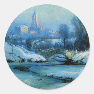 Cnetral Park in WInter Classic Round Sticker