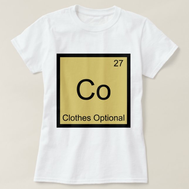 Co - Clothes Optional Chemistry Element Symbol Tee (Design Front)