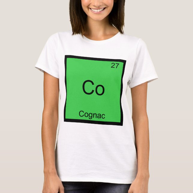 Co - Cognac Funny Chemistry Element Symbol T-Shirt (Front)