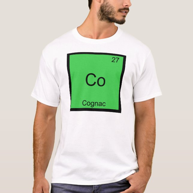 Co - Cognac Funny Chemistry Element Symbol T-Shirt (Front)