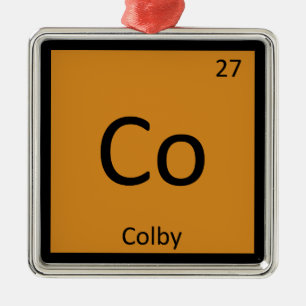 Co - Colby Cheese Chemistry Periodic Table Symbol Metal Tree Decoration