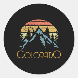 Co Colorado Mountains Outdoor Adventure Classic Round Sticker