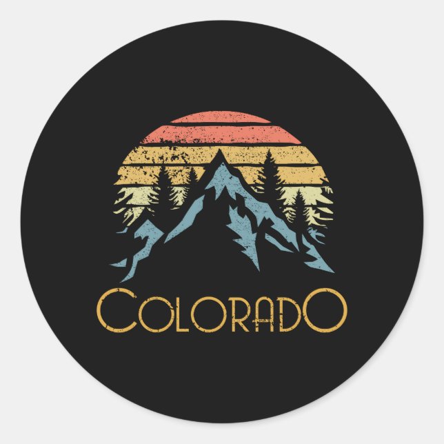 Co Colorado Mountains Outdoor Adventure Classic Round Sticker (Front)