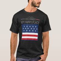 CO Colorado My Happy Place  USA States Flag Map