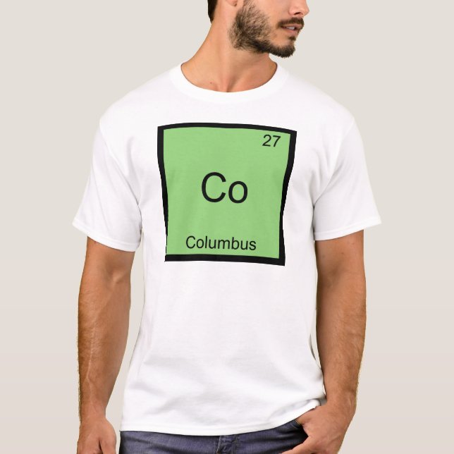 Co - Columbus Funny Chemistry Element Symbol Tee (Front)