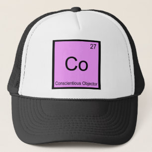 Co - Conscientious Objector Chemistry Element Tee Trucker Hat