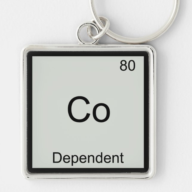 Co - Dependent Funny Chemistry Element Symbol Tee Key Ring (Front)