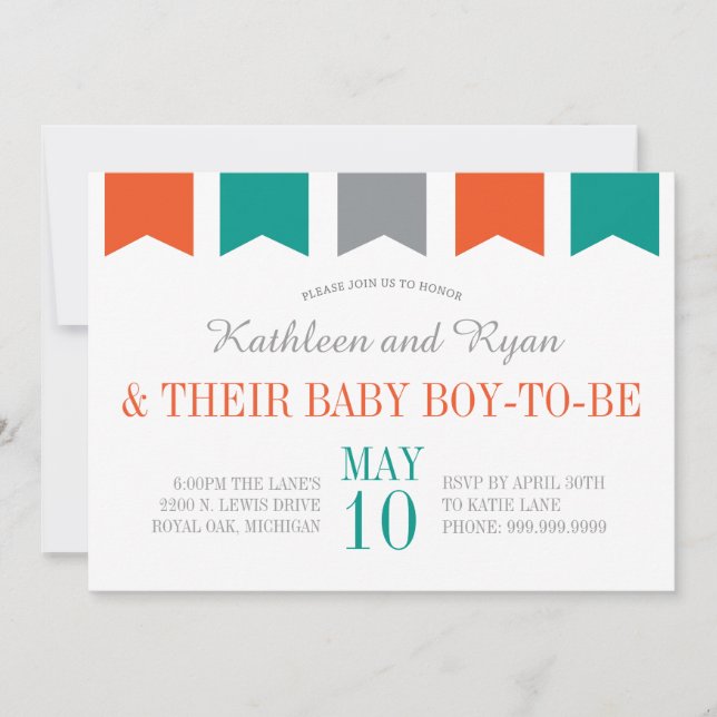 Co-Ed Baby Shower Invitation (Front)