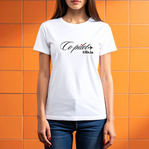 Co-Pilot Aeroplane Couple Matching Simple Custom T-Shirt