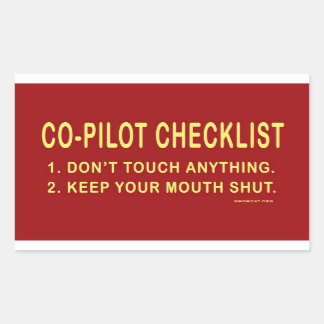 Co-Pilot Checklist: Stickers