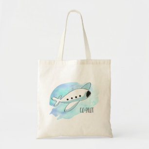 Co-Pilot with Plane Tote Bag