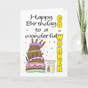 Co-Workder Birthday Card - Birthday Cake