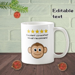 Co-worker custom text monkey face coffee mug