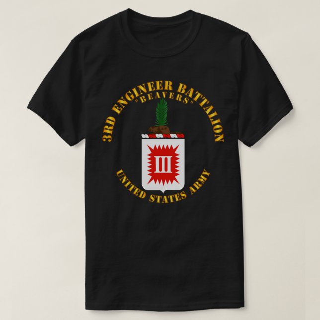COA 3rd Engineer Battalion Beavers T-Shirt (Design Front)