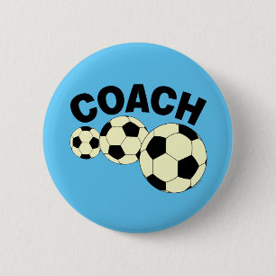 Coach 3 Soccer Balls 6 Cm Round Badge