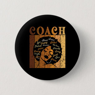 Coach Afro African American Women Black History Mo 6 Cm Round Badge