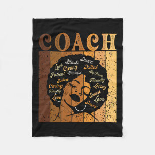 Coach Afro African American Women Black History Mo Fleece Blanket