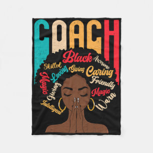 Coach Afro African American Women Black History Mo Fleece Blanket