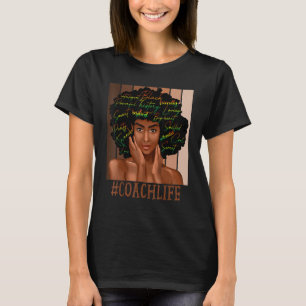 Coach Afro African American Women Black T-Shirt