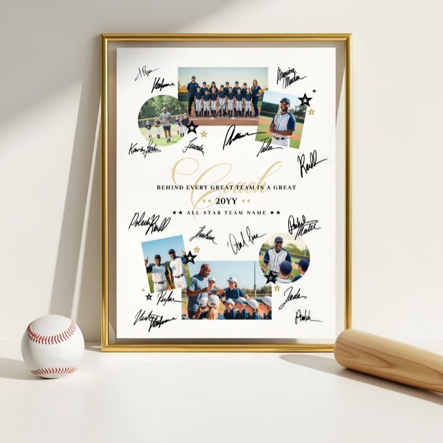 Coach Appreciation Photo Collage Team Signature Poster (Coach Appreciation Photo Collage Team Signature Poster (Example of how you can sign the poster))