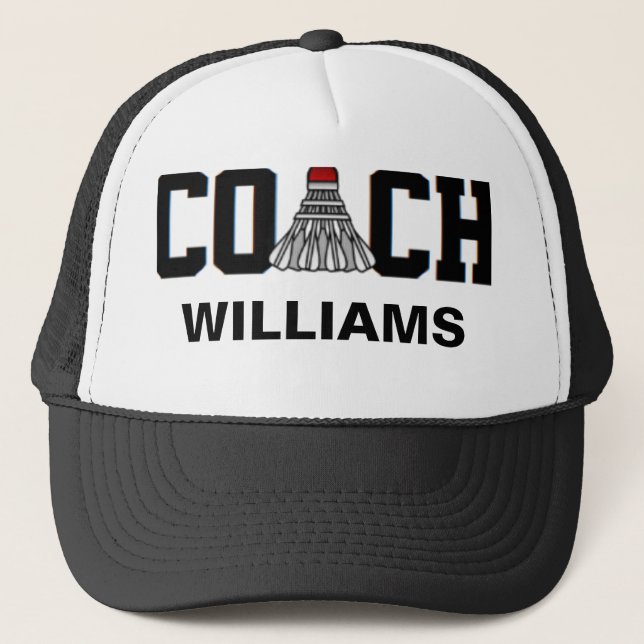 Coach -Badminton (Personalised) Trucker Hat (Front)