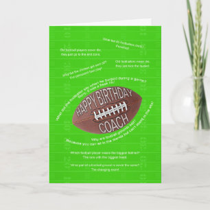 Coach birthday, really bad football jokes card