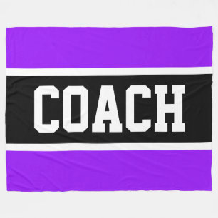 COACH Bold Black White Athletic Stripes Fleece Blanket