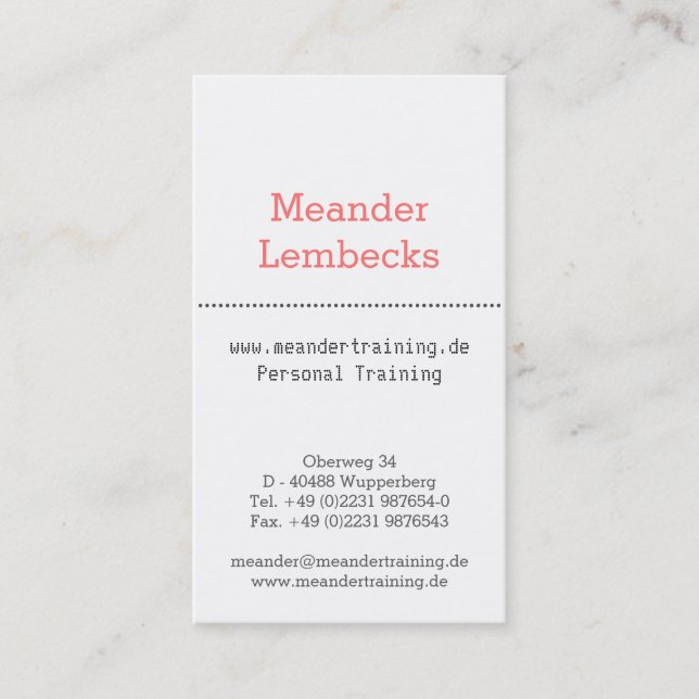 coach business card (Front)