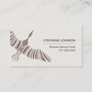 Coach Consultant Abstract Goose in Flight Logo Business Card
