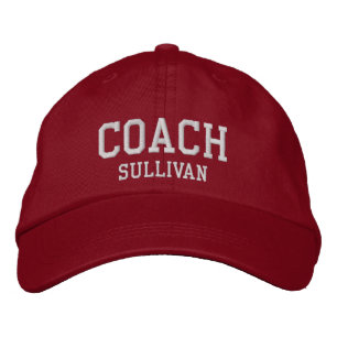 Coach Custom Name Embroidered Hat - Red