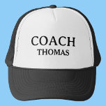 Coach Custom Name Typography Personalised Trucker Hat<br><div class="desc">Coach Custom Name Typography Personalised Trucker Hat</div>