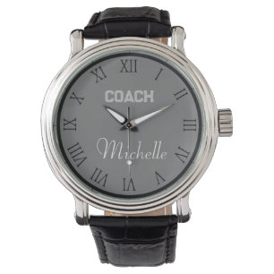 Coach Custom Name Typography Personalised  Watch