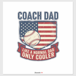 Coach Dad Baseball Patriotic Vintage T-Shirt Desig