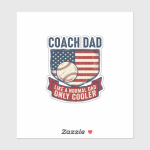Coach Dad Baseball Patriotic Vintage T-Shirt Desig