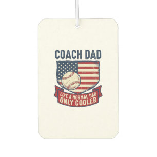 Coach Dad Baseball Patriotic Vintage T-Shirt Desig Car Air Freshener
