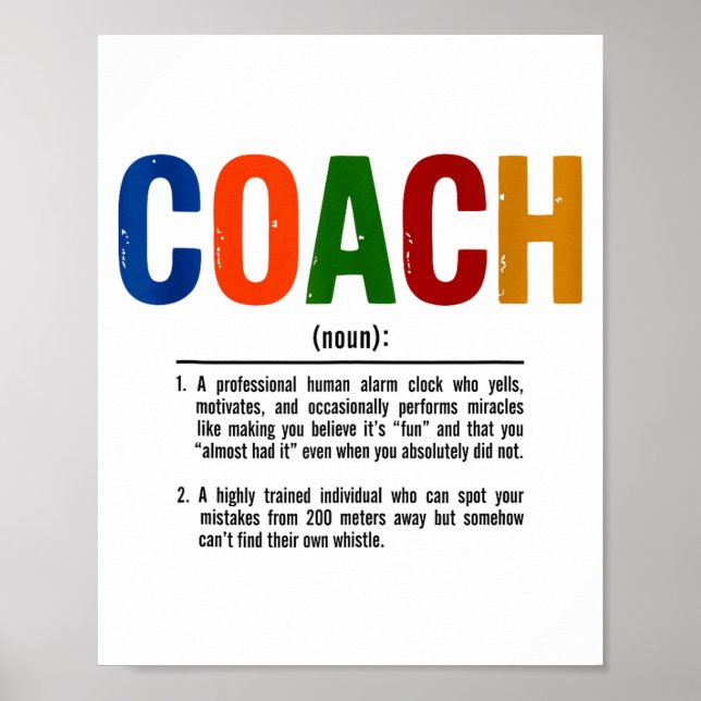 Coach Definition Coaches Gift Team Srts Tank Top  Poster (Front)