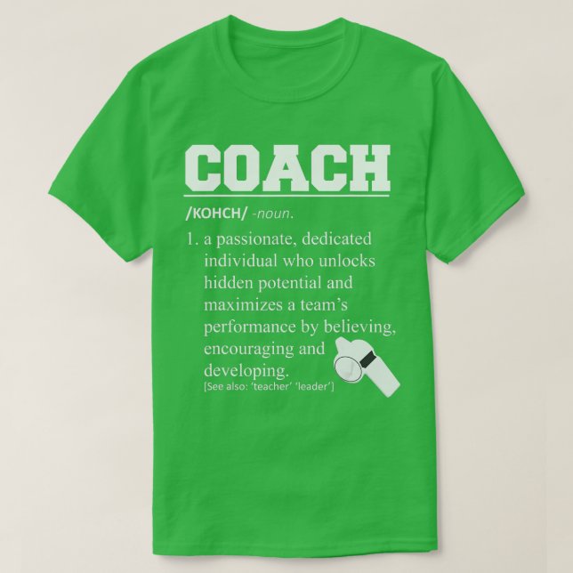 Coach Definition  Funny Coach  T-Shirt (Design Front)