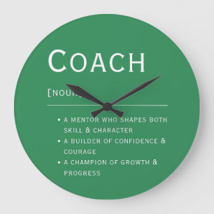 Coach Definition Modern Leadership Encouragement  Large Clock