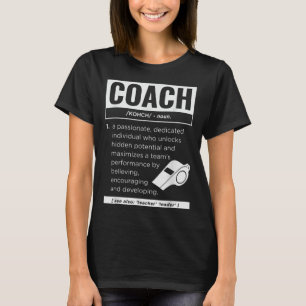 Coach Definition Sport Games Trainer Coaching Funn T-Shirt