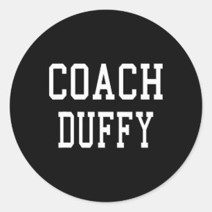 Coach Duffy Custom Footbyll Soccer Bysebyll Team Classic Round Sticker