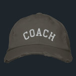 COACH Embroidered Baseball Cap<br><div class="desc">A cool embroidered hat for the coach! This unisex baseball cap is available in assorted colours and styles. Text and embroidery colour can be customised. Makes a great gift from the team!</div>