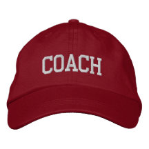 Coach Embroidered Baseball Hat / Cap - Red