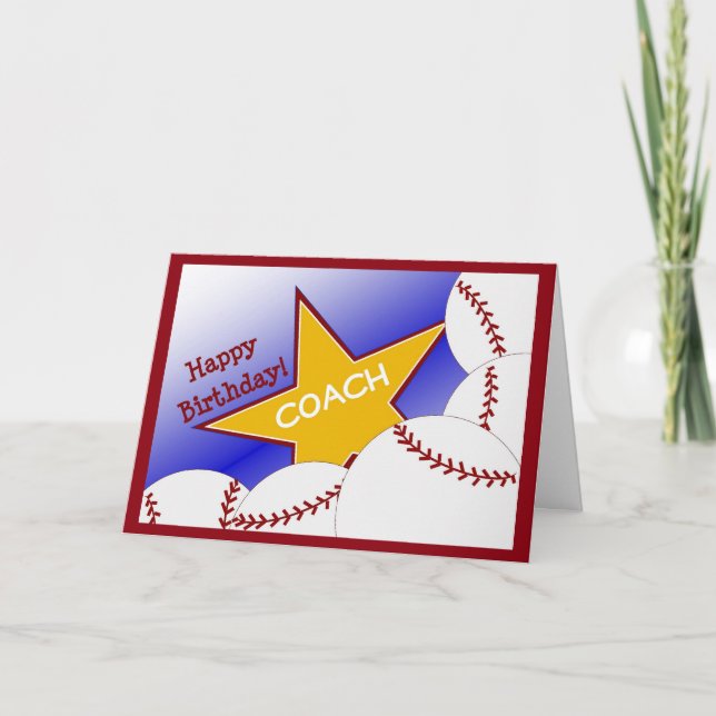 COACH - Happy Birthday for Your Baseball Coach Card (Front)