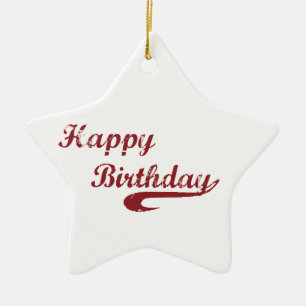 Coach Happy Birthday Large Grunge Baseball, Sport Ceramic Tree Decoration