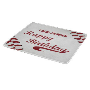 Coach Happy Birthday Large Grunge Baseball, Sport Cutting Board